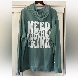 Barstool Sports NEED ANOTHER DRINK seafoam green hoodie Men’s XL